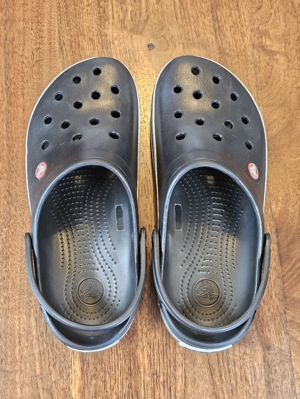 Crocs Black And White Unisex Size Mens 9 Size Womens 11